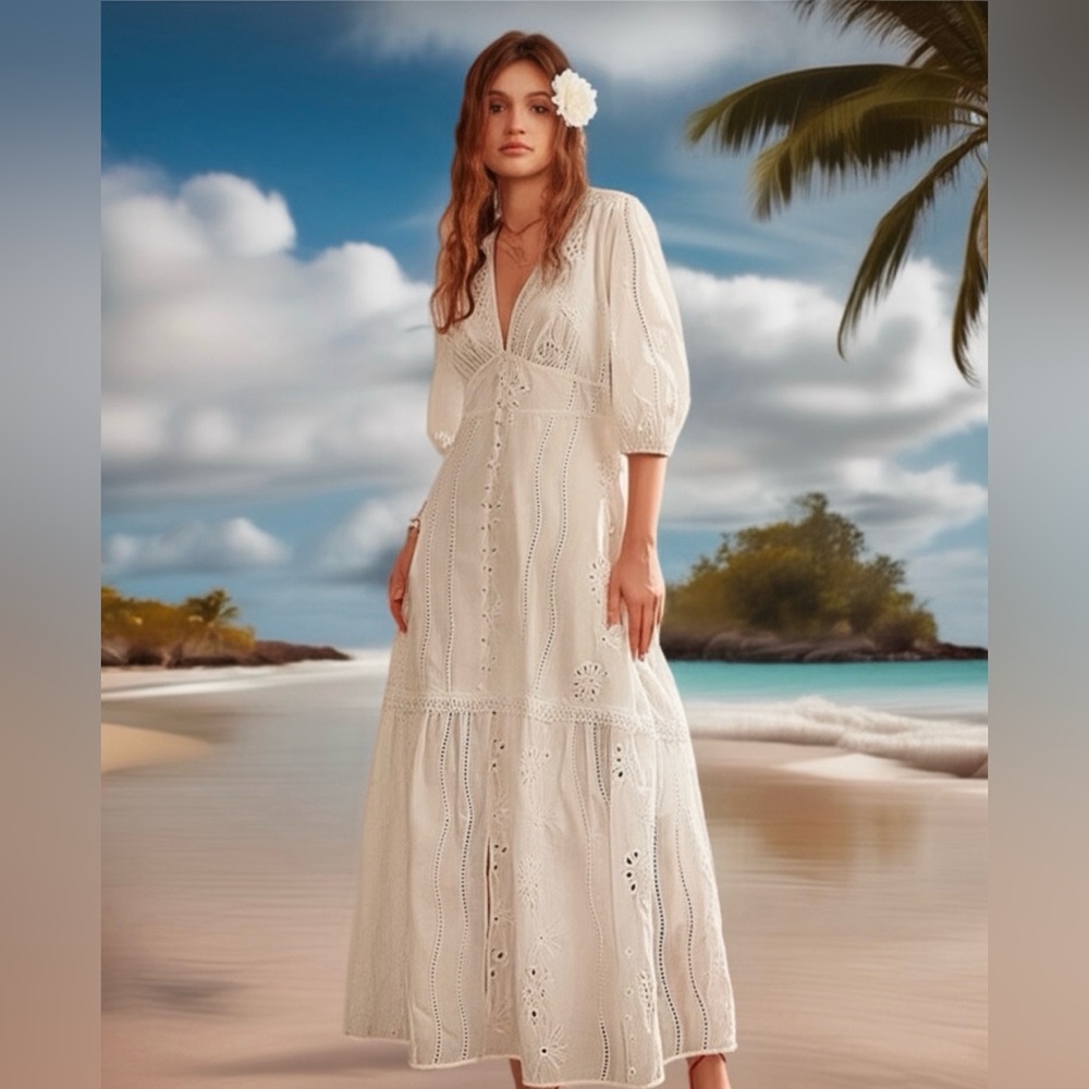 Stylish White Maxi Dress
